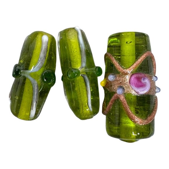 Handcrafted Lampwork Glass Bead Lot Artisan Jewelry Making Supplies Set Of 16 - Picture 4 of 16